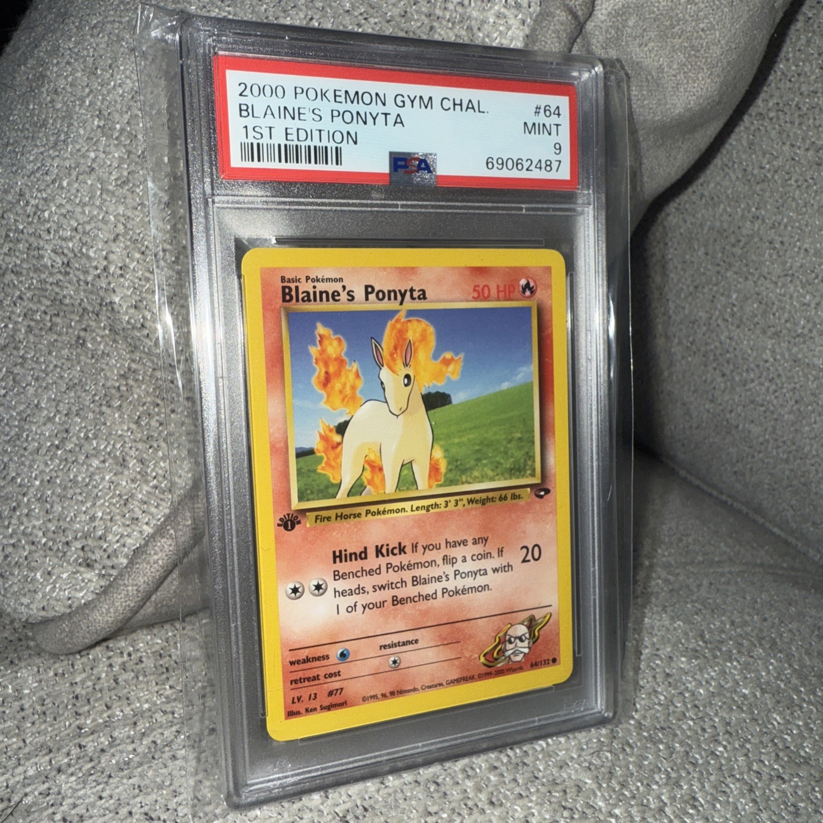 Pokemon: Gym Challenge 1st Edition Common: Blaine's Ponyta 64/132 PSA 9