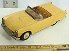 BANDAI 1955 FORD THUNDERBIRD CONVERTIBLE CAR TIN FRICTION TOY JAPAN YELLOW