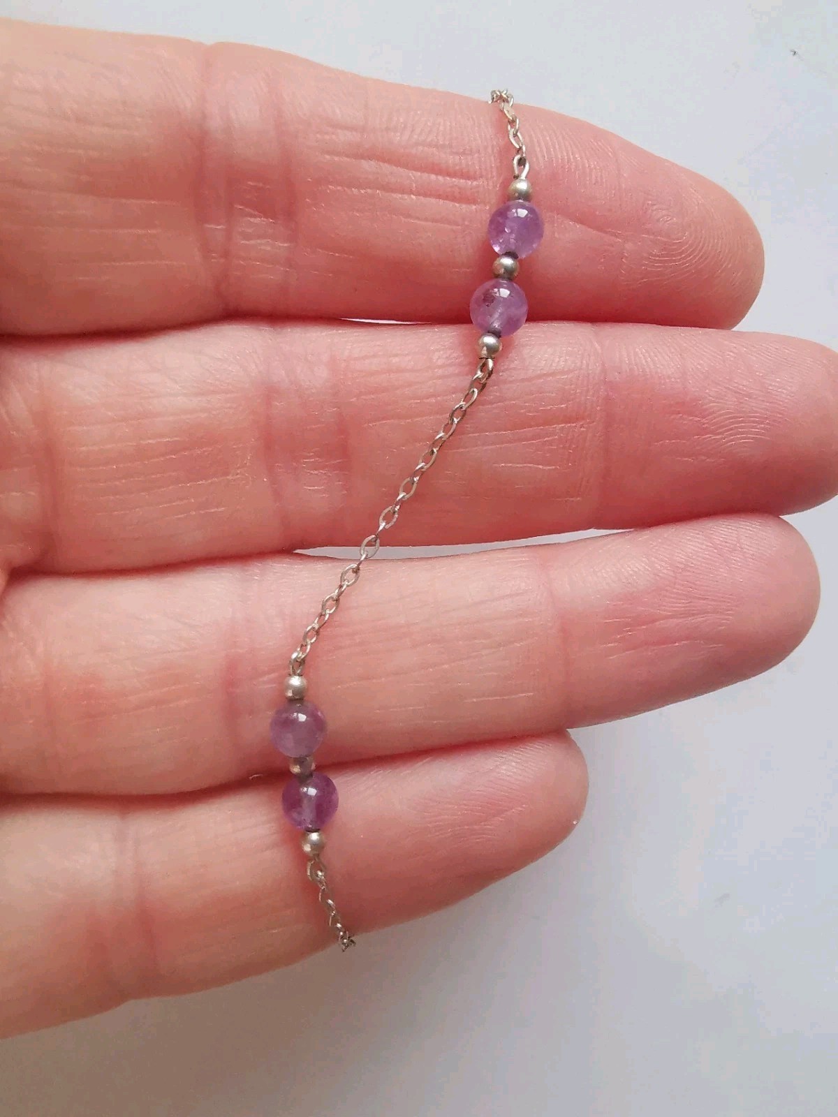 Sterling Silver Amethyst Bracelet R26M