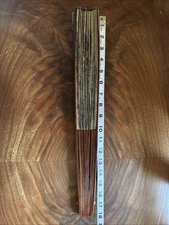 Vintage 18 Long Painted Hand Fan Made In China Birds and Flowers