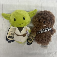 Hallmark Itty Bittys - Star Wars YODA CHEWBACCA Set 4.5" Mini Plush - NWT