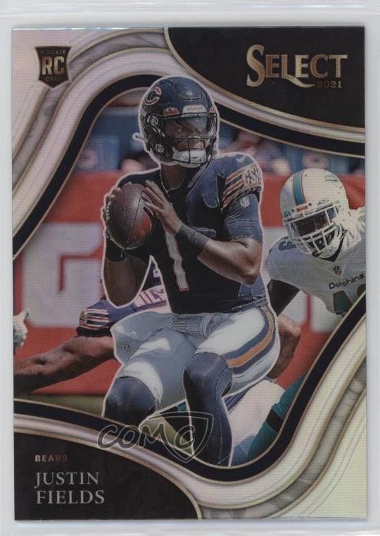 2021 Panini Select Field Level Silver Prizm Justin Fields #350 4f5