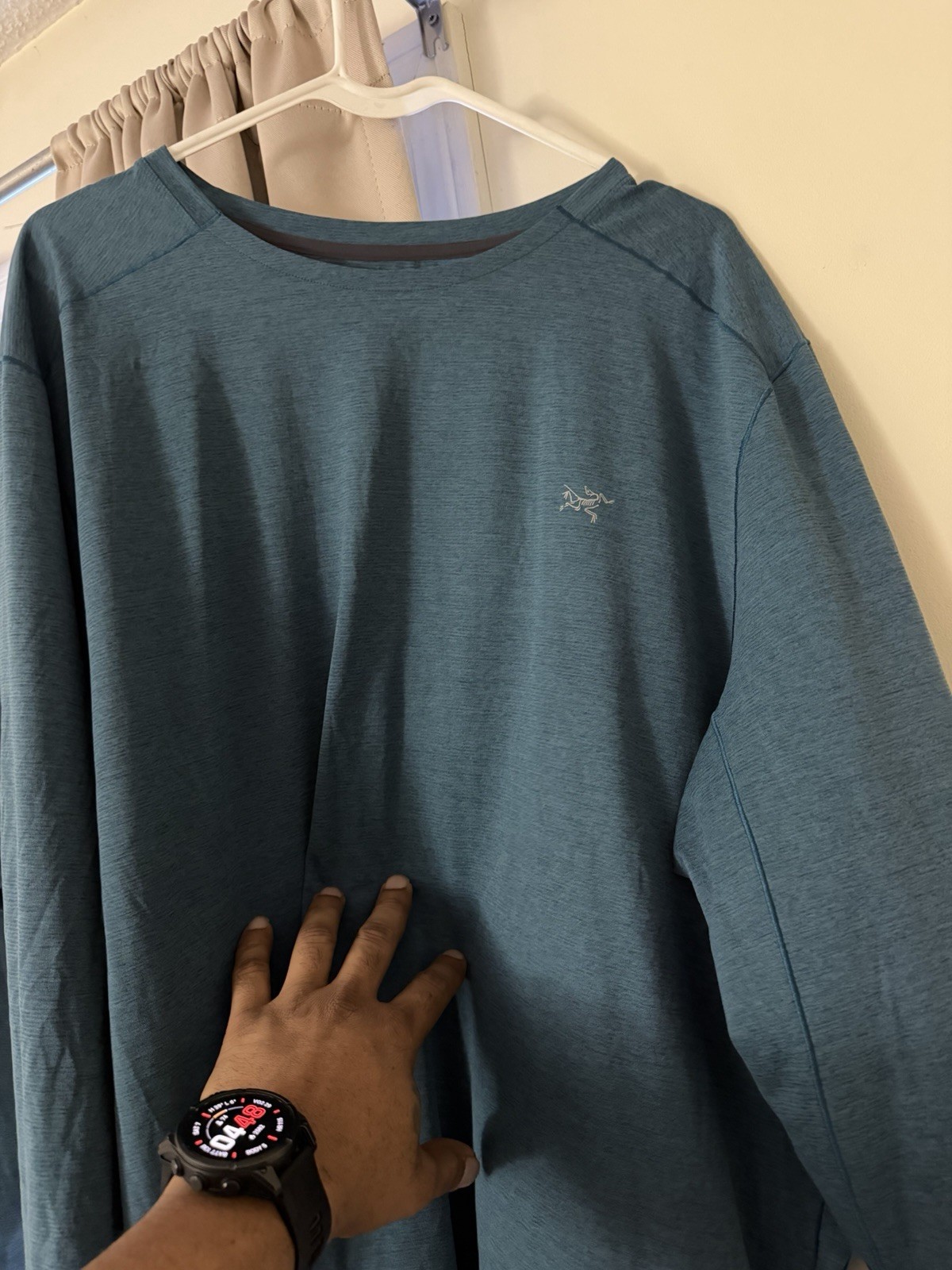 Arc'Teryx Shirt Mens XL Blue Motus SL Crew Long Sleeve Running Baselayer Crew
