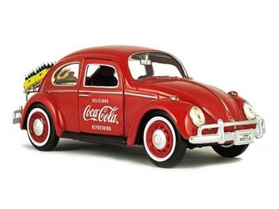 1966 Volkswagen Beetle - Coca Cola 1:24 Scale Model - Motorcity Classics 424067