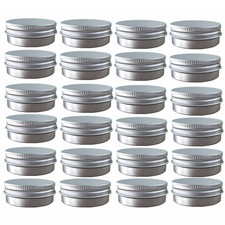 24-Pack 1 Oz/30ML Round Aluminum Tin Cans Screw Top Storage Jars for Cosmetics