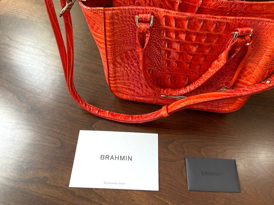 Bolso Bandolera Bolso de Mano BRAHMIN Pequeño Ashlee FLAME Melbourne Cuero Nuevo sin Etiquetas Foto 2 de 4