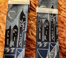 "Art Deco City Skyline" Trafalgar Limited Edition Silk Braces Suspenders