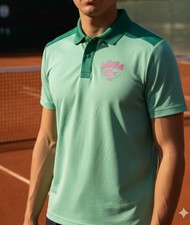 Miami Open Shirt Mens Medium Polo Green Lacoste Sport Tennis 2025 Stretch Sports