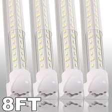 12-48PC Integrated LED Tube 8FT Double Row LED Shop Light Fixture 18000LM 6500K