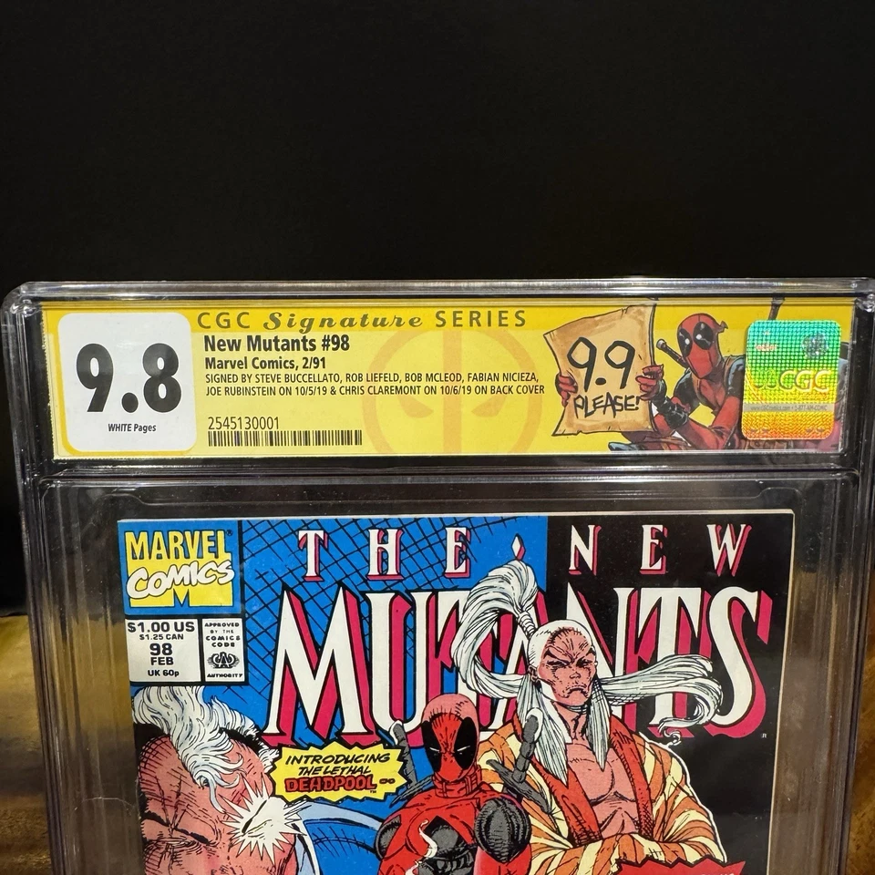 RARE 🔥 New Mutants #98 CGC 9.8 Signed X6 on BACK COVER, CUSTOM LABEL- POP 1 - Image 2 of 4