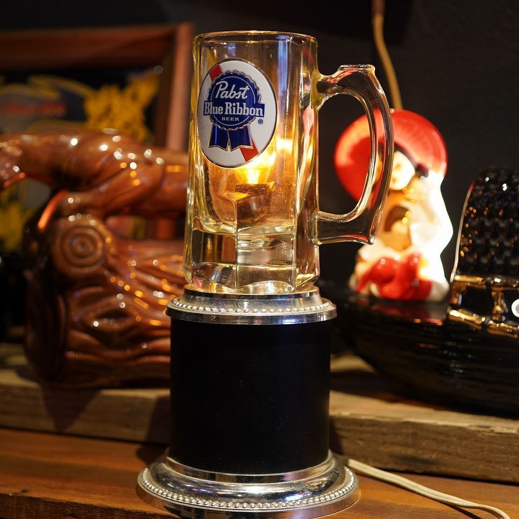 Pabst Blue Ribbon アンティークランプ Vintage Pabst Blue Ribbon Beer Hanging Lighted Double Sconce works