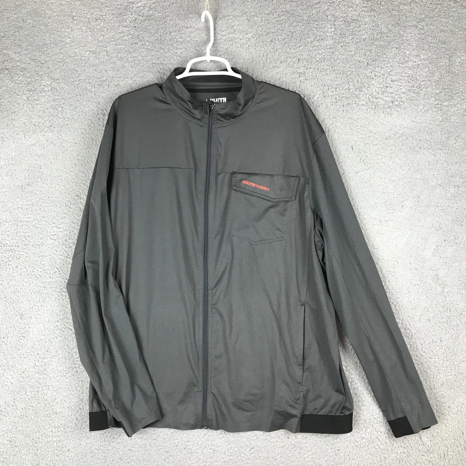 Duluth Trading Jacket Mens XL Gray Full Zip Lightweight Stretch Work Outdoors