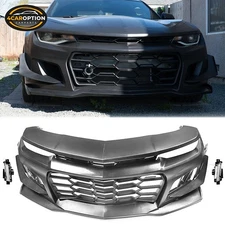 Front Bumper Cover Fits 14-15 Chevy Camaro 1LE Style PP w/ Clear Fog Lights