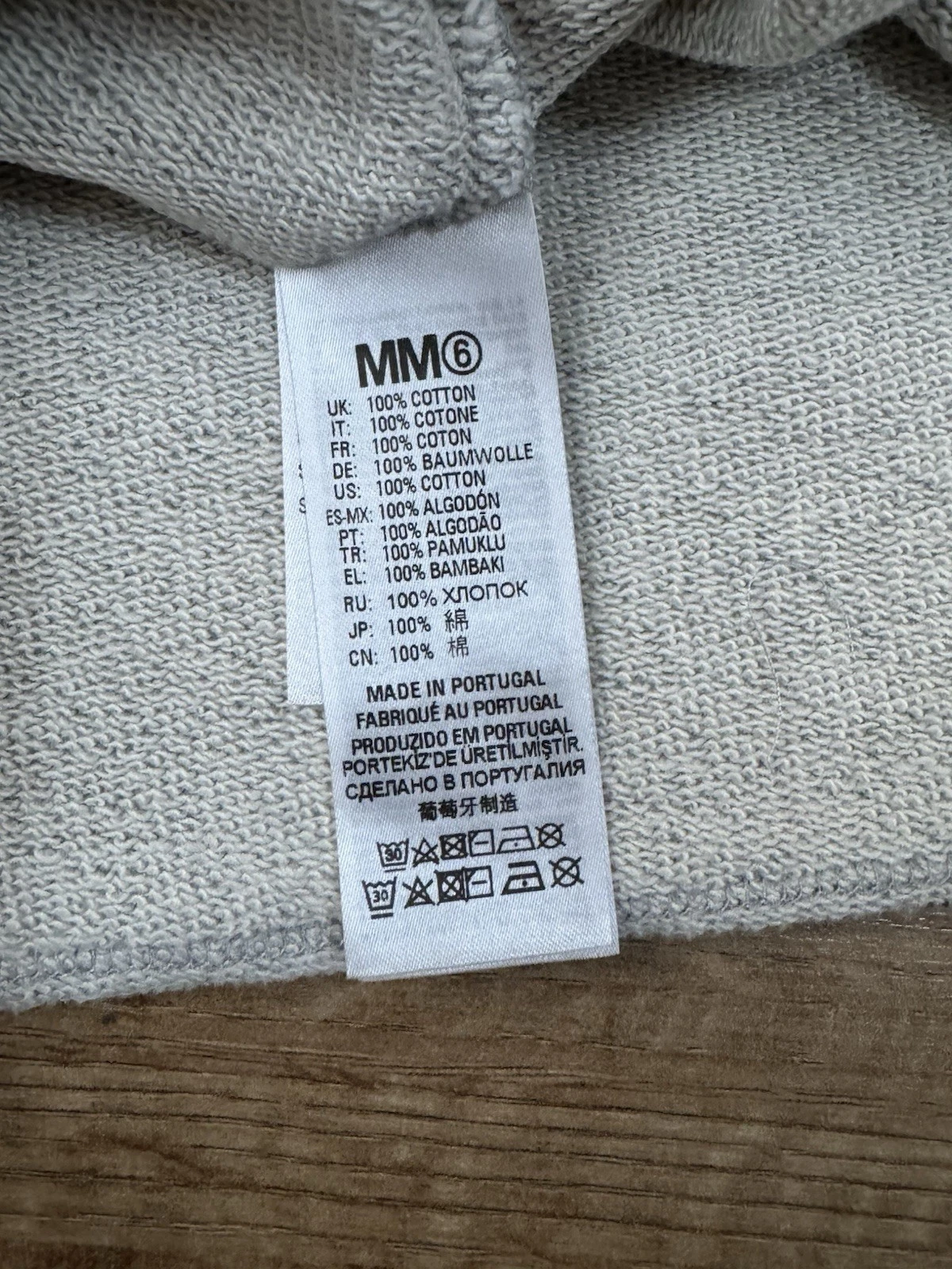 Felpa con cappuccio MM6 MAISON MARGIELA BAMBINO RAGAZZA LOGO COTONE GRIGIO JERSEY TAGLIA 14 ANNI