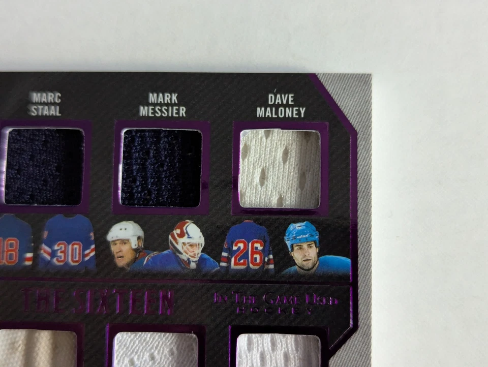 🔥#/30 NEW YORK RANGERS The 16 RELICS 2022-23 Leaf In The Game Used Jerseys ITG - Image 4 of 4