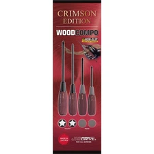Vessel Tools WOOD-COMPO JISDRIVE Screwdriver 4PC. Set Crimson Edition