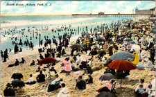 1913, Beach Scene, ASBURY PARK, New Jersey Postcard