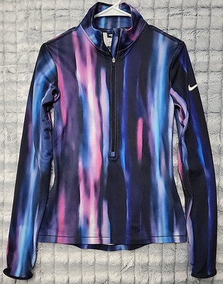 Nike Pro Dri-fit Tie Dye Color Bleed Women's Small 1/2 Zip Athletic Track Jacket
