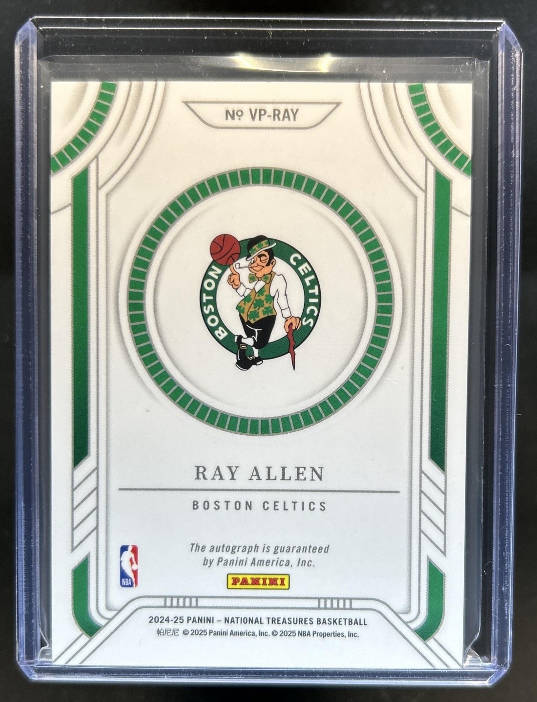 2024-25 Panini National Treasures Ray Allen Viewpoint Signatures Auto #/35 view 2