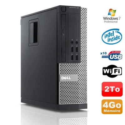 PC Dell Optiplex 990 SFF Intel G630 2.7GHz 4Go Disque 2000Go DVD Wifi W7 - Photo 1/4