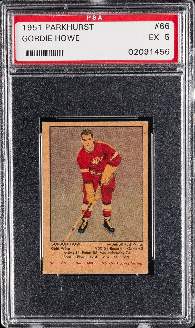 1951 Parkhurst #66 Gordie Howe Rookie Card RC PSA 5 (Top Sports Cards)