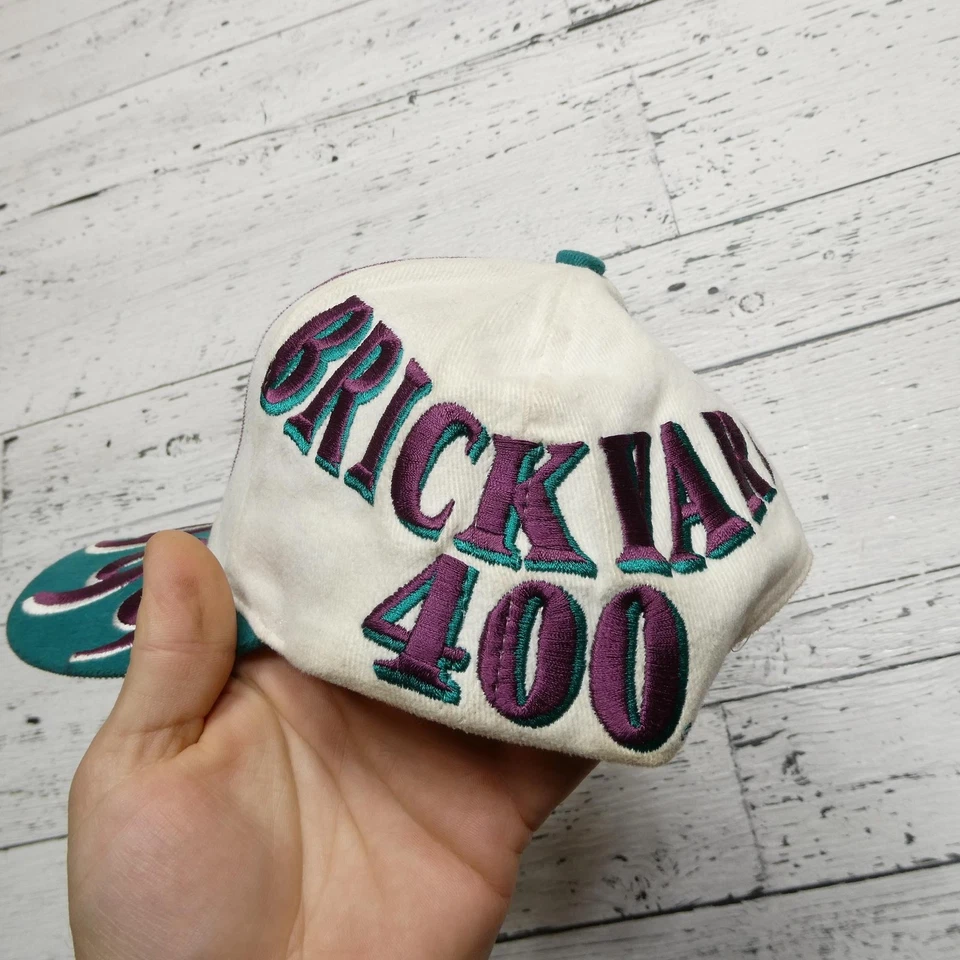 Vintage Brickyard 400 Hat Cap Snap Back Mens Purple Teal NASCAR Racing 1999 90s - Image 2 of 4