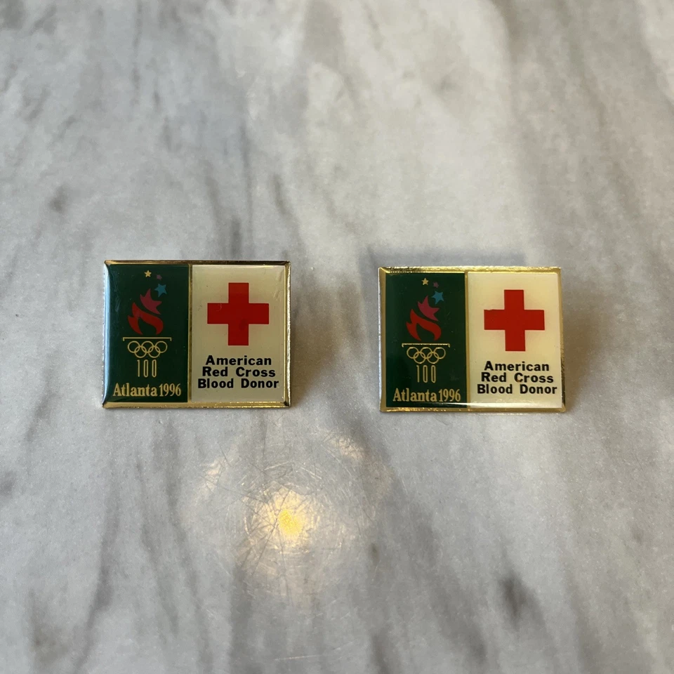 Vintage Olympic Pins (1996 Atlanta Red Cross 2 Piece Lot - Image 3 of 4
