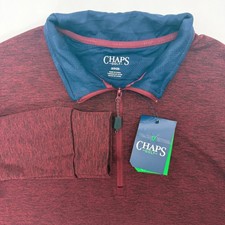 Chaps Golf Pullover Men Small Cabernet Mesh Fleece Qtr Zip CHG34KT019A Heather