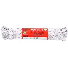 Interlocked Sash Cords, 625 lb Cap., 100 ft, Cotton, White Samson Rope