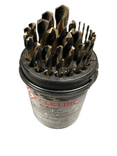 Cle Line HI-Moly M7 29pc Jobber Drill Bit Set USA 1/16-1/2" Black Gold 3 Flats