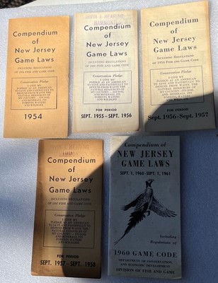 1954, 1955,1956,1957 &1960 COMPENDIUM OF NEW JERSEY GAME LAWS