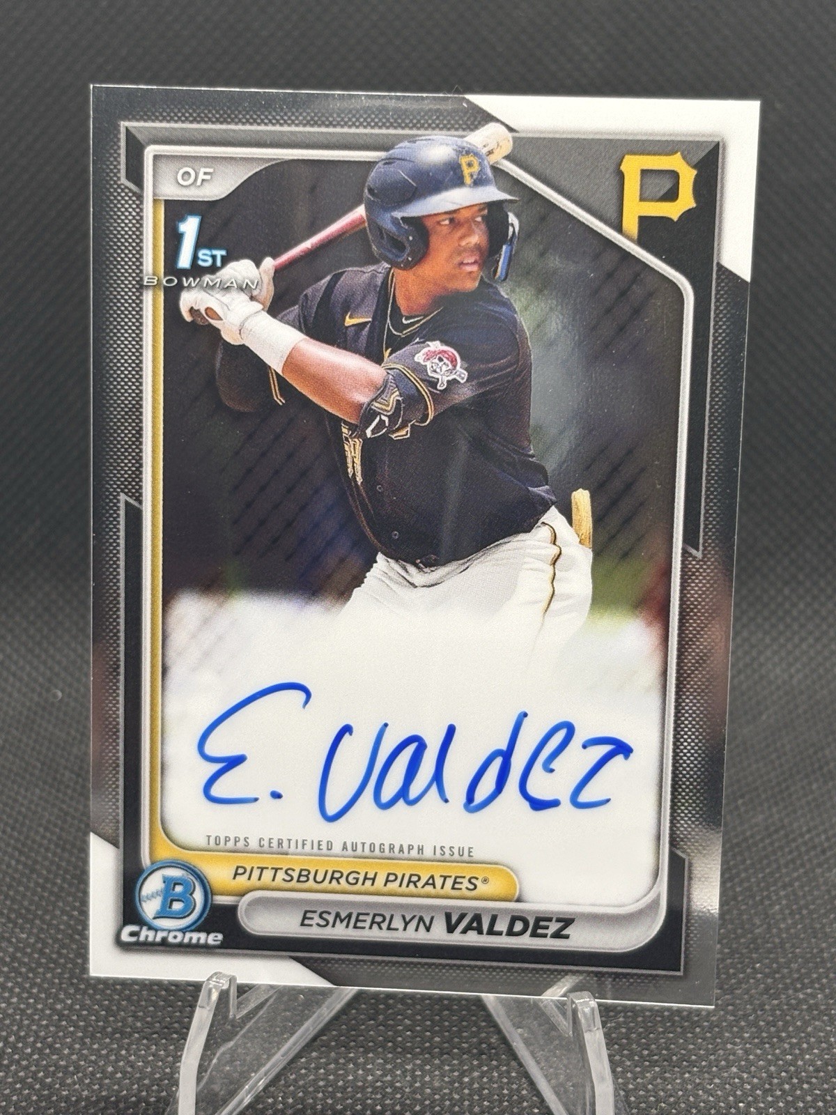 2024 Bowman Esmerlyn Valdez Chrome Auto 1st #CPA-EV Pirates