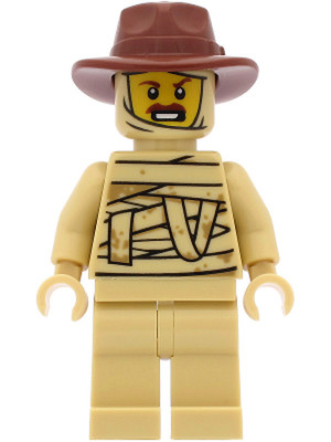 Lego Tractor Driver - Tan Mummy Costume, Reddish Brown Fedora H-hol208-Set 40423