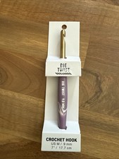 Big Twist Ergonomic Crochet Hook 9 mm NEW Brass/ Resin