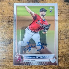 2022 Topps Chrome Spencer Strider RC Auto #RA-SS Rookie Autograph Atlanta Braves