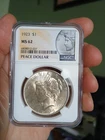 1923 MS62 Silver Peace Dollar Philadelphia Mint $1. NGC