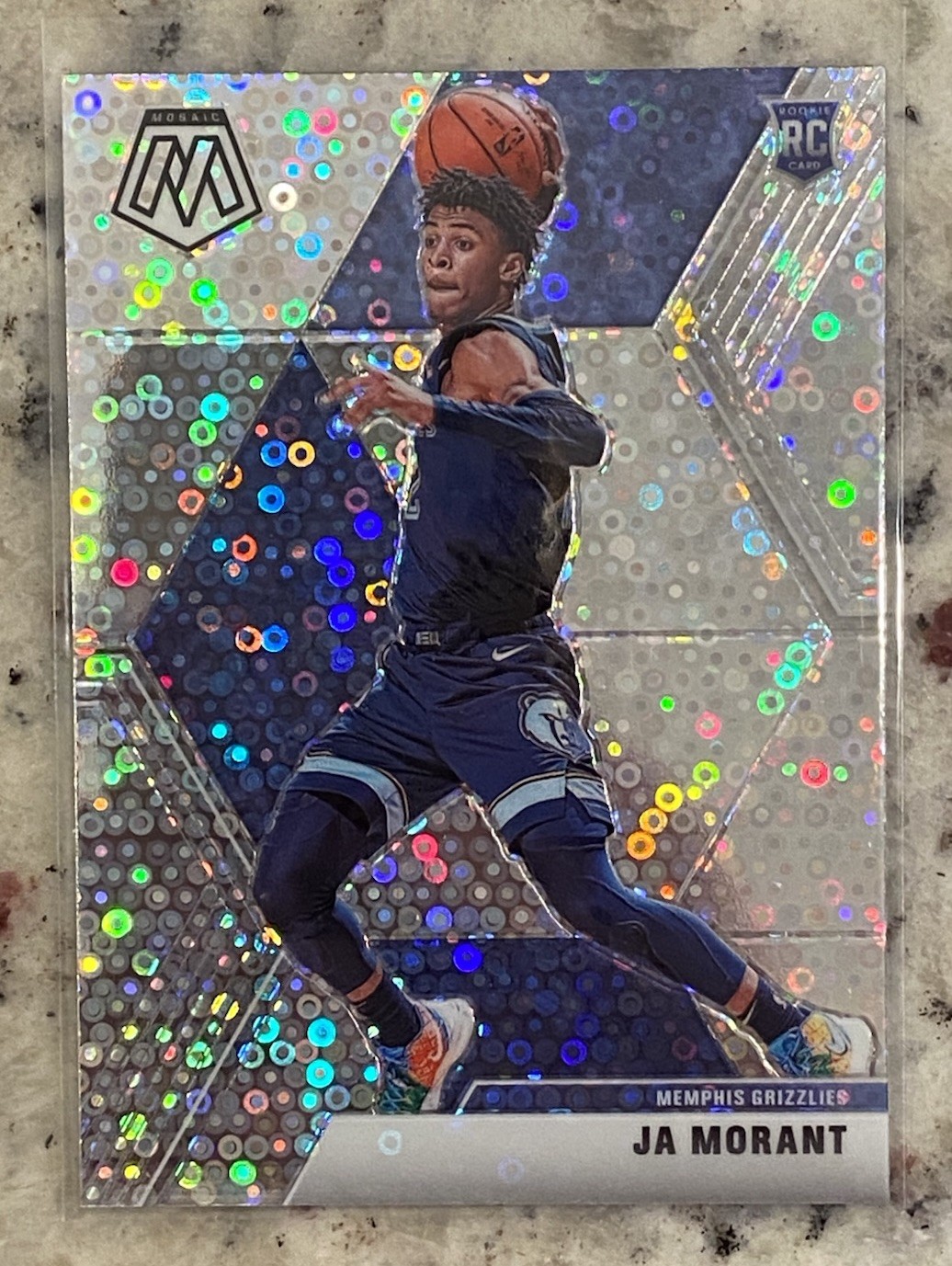 2019-20 MOSAIC JA MORANT #219 ROOKIE VARIATION FAST BREAK SILVER DISCO PRIZM RC