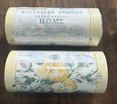 2 Laura Ashley Home Wallpaper Borders Yellow Floral Pansies?