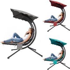 Outdoor Patio Chaise Lounge Chair Swing – Ergonomic Design, Weather Resistant
