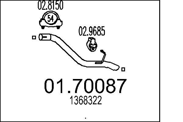 MTS Exhaust Pipe BMW,FORD 01.70087 1368322 - Image 3