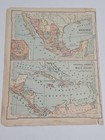 Antique 1881 Map Of Mexico, Central America And The West Indies 
