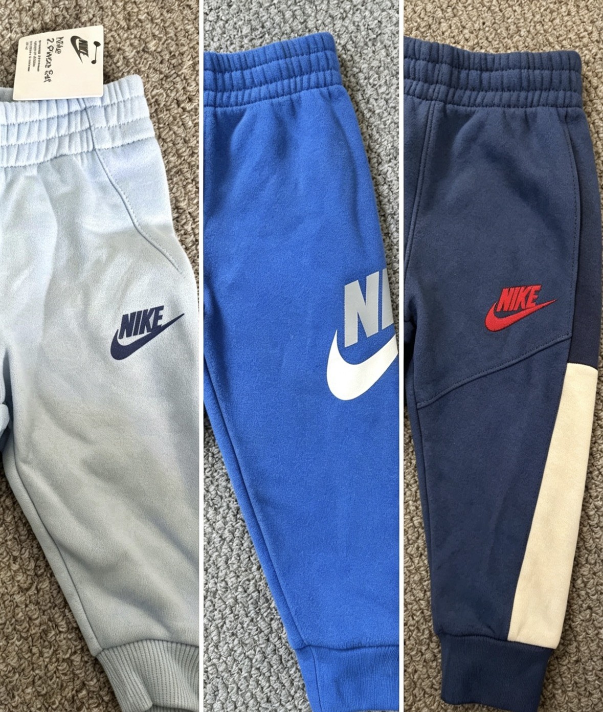 Paquete de pantalones Nike para bebé - Paquete de pantalones de chándal de 3 meses a 24 meses