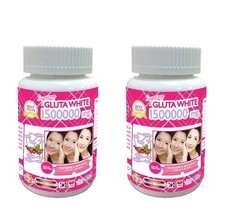 2X Gluta White 1500000mg Whitening Skin Remove Dark Spot Glutathione 30 Softgels