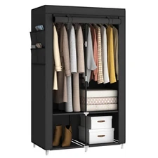 35 Inch Portable Wardrobe Closet for Small Room, Clothing Organizer Storage R...