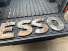 VINTAGE ESSO LETTERS 16" TALL ESSO SIGN LETTERS SIDE OF BUILDING CAST ALUM.