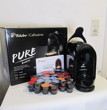 Tchibo Cafissimo Pure Black Kapselmaschine Kaffee Espresso + 54 Kapseln - TOP!!!