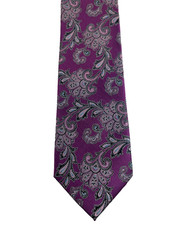 John Henry 60" x 3.25" 100 Polyester Purple Paisley Men's Tie