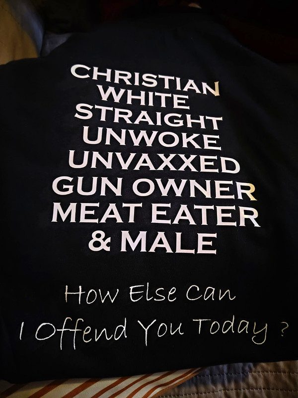 Men's XL Black Funny Graphic T-Shirt "Christian White Straight"