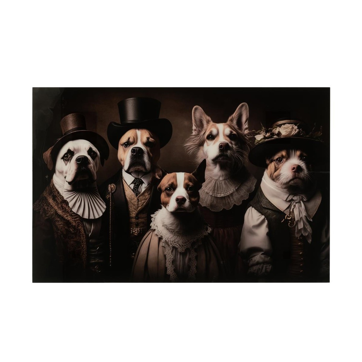 Tableau en verre Old Dog grand format 80x120 cm tableau pop art coloré