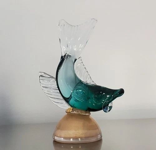 Vintage Murano Glass Alfredo Barbini Fish with Original Label!
